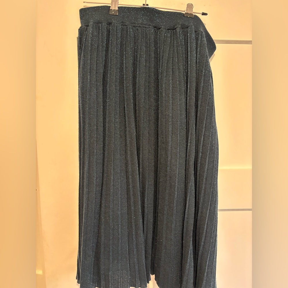 H&M Black Pleated Midi Skirt